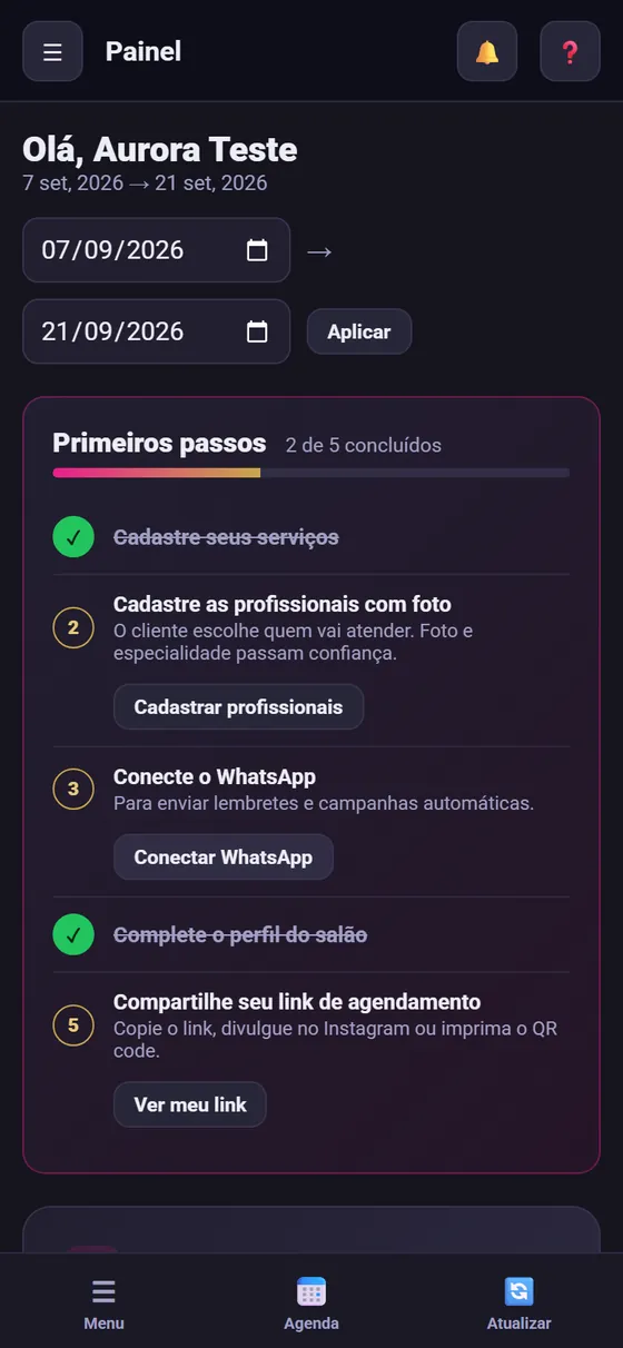 Painel no celular